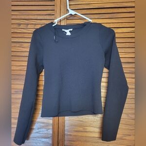 Happily Grey Black Long Sleeve Women's Top Size Large